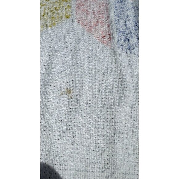 Terry Cloth Floral Table Cloth Vintage Pastel Floral Retro Boho Shabby chic HTF - Picture 11 of 11